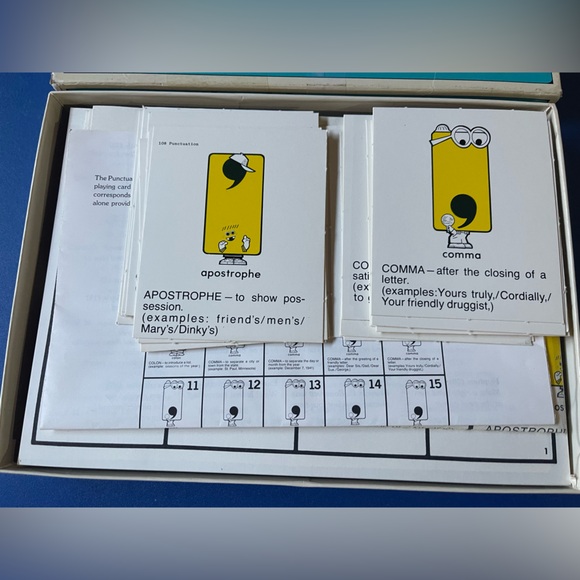 100% Complete! Vintage 1975 Punctuation Bingo Game T-108 Classroom Teaching - Picture 3 of 9